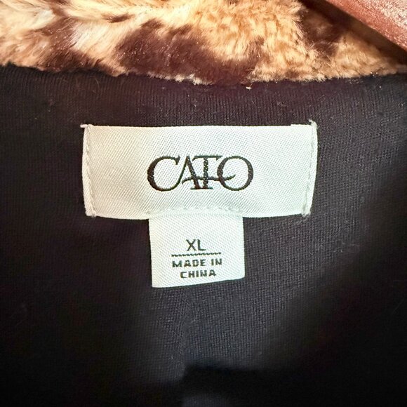 Vintage Y2k Leopard Faux Fur Statement Coat by Cato Size XL - Picture 4 of 11
